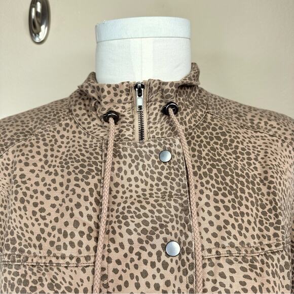 RAILS Tennessee Tawny Spots Brown Tan Linen Blend Cheetah Jacket Womens Size M - Picture 6 of 16